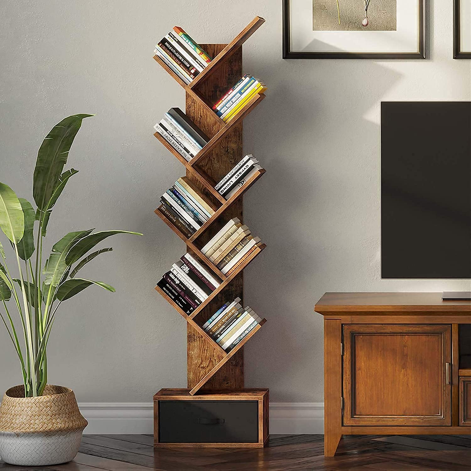 Rustic Wooden Bookshelf